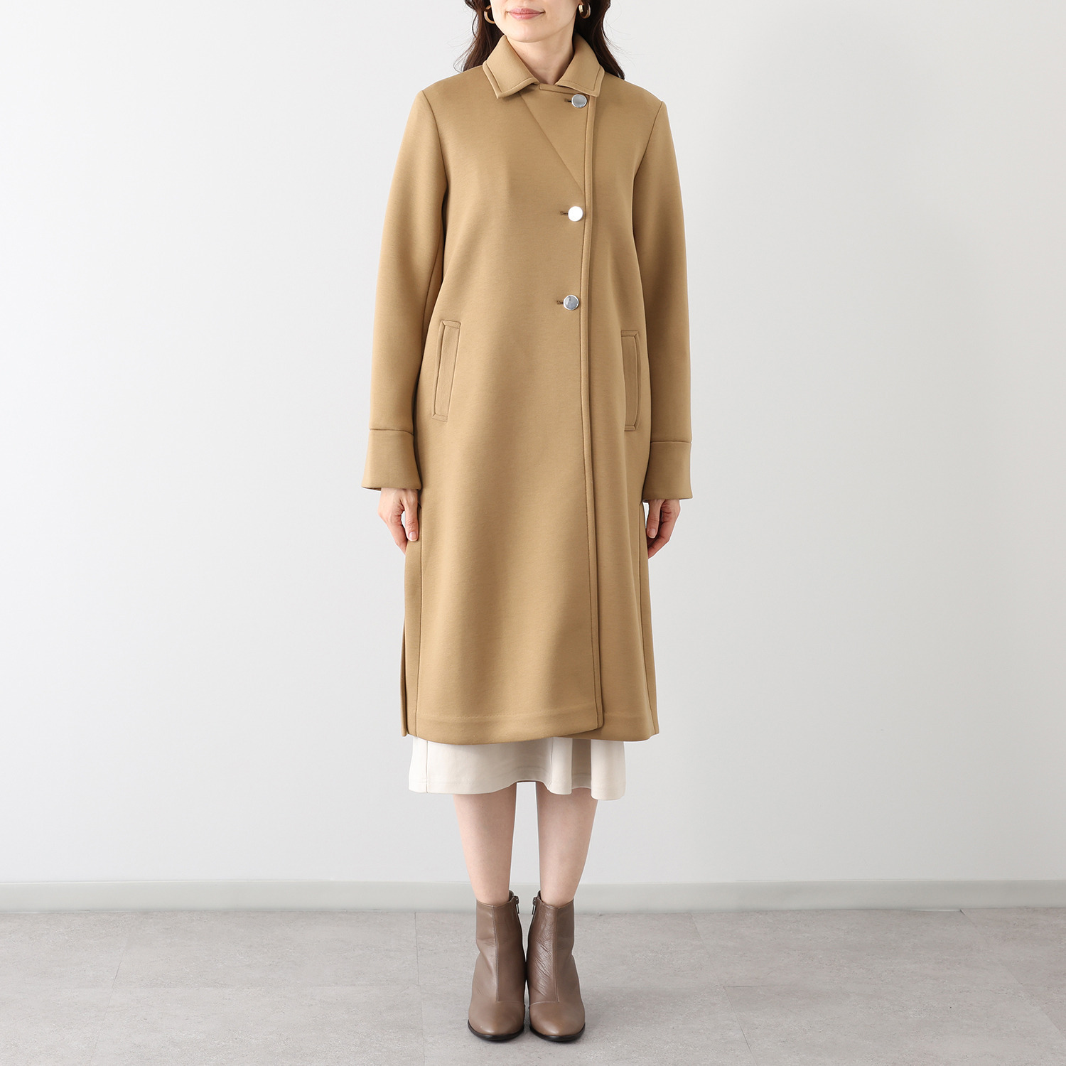 アンリック　オー　ブルー 共布ベルト付 ソフトダンボール 大人スタイリッシュな ロングトレンチコート