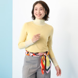 アンリック　オー　ブルー シルキーベア天竺 チュールアクセント ハイネックプルオーバー