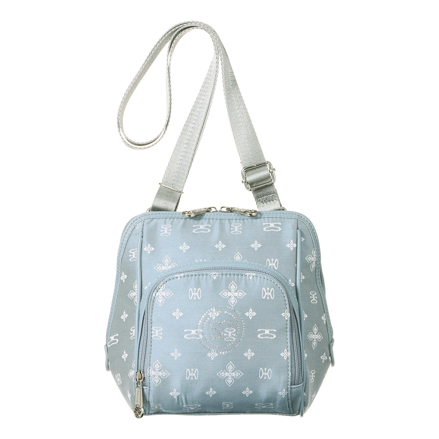 サボイ たっぷり収納！ モノグラムジャガード 軽量ミニショルダーバッグ