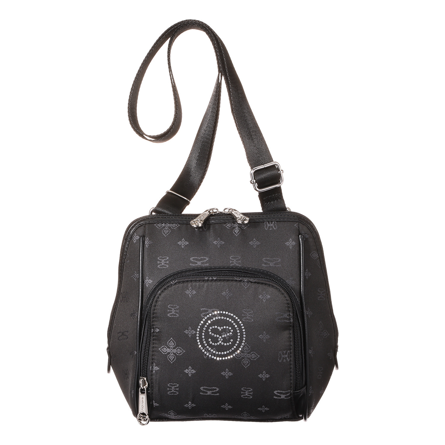 サボイ たっぷり収納！ モノグラムジャガード 軽量ミニショルダーバッグ