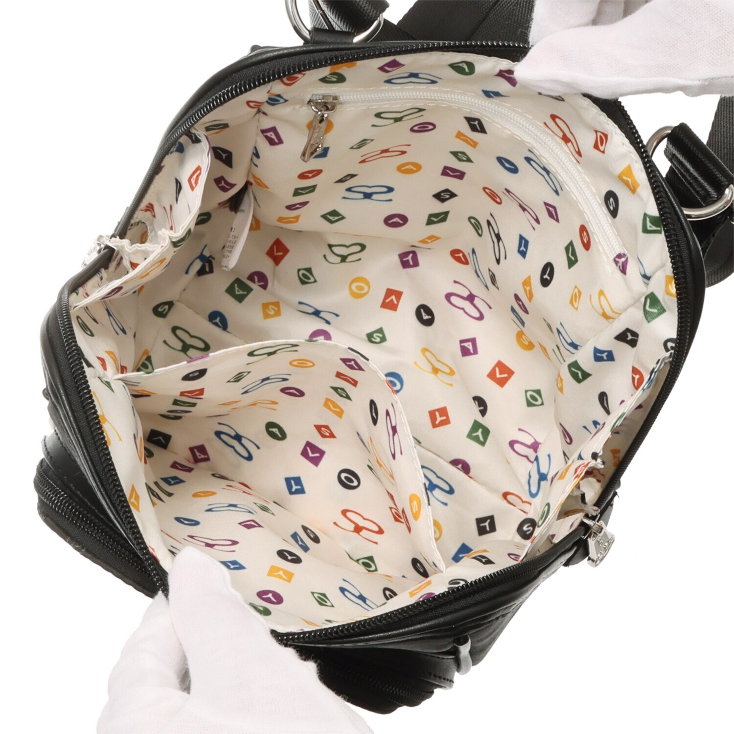 サボイ たっぷり収納！ モノグラムジャガード 軽量ミニショルダーバッグ