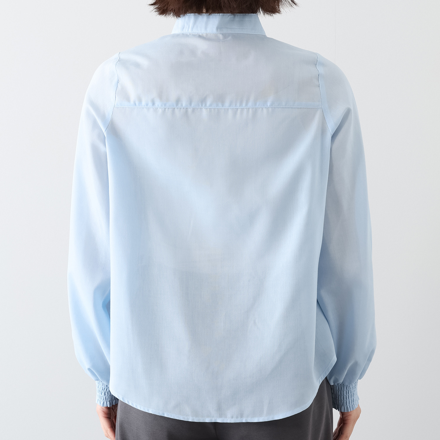 アンブリエ 異素材フリル デザインブラウス