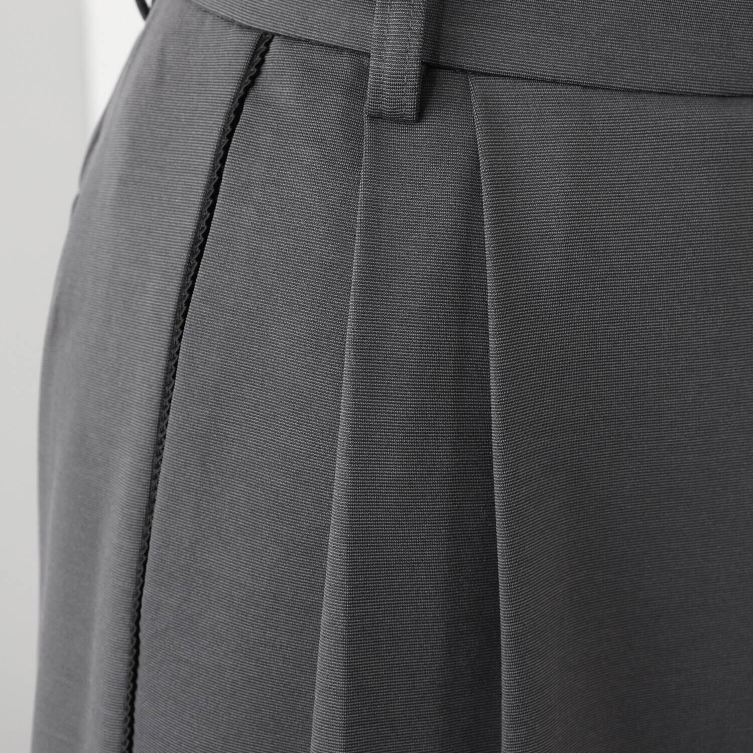 アンブリエ 美ライン ラップ風 ワイドパンツ