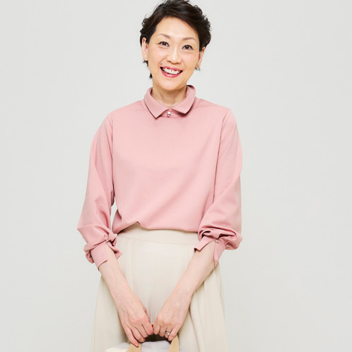 アンブリエ 着回し力抜群 襟アクセント プルオーバー