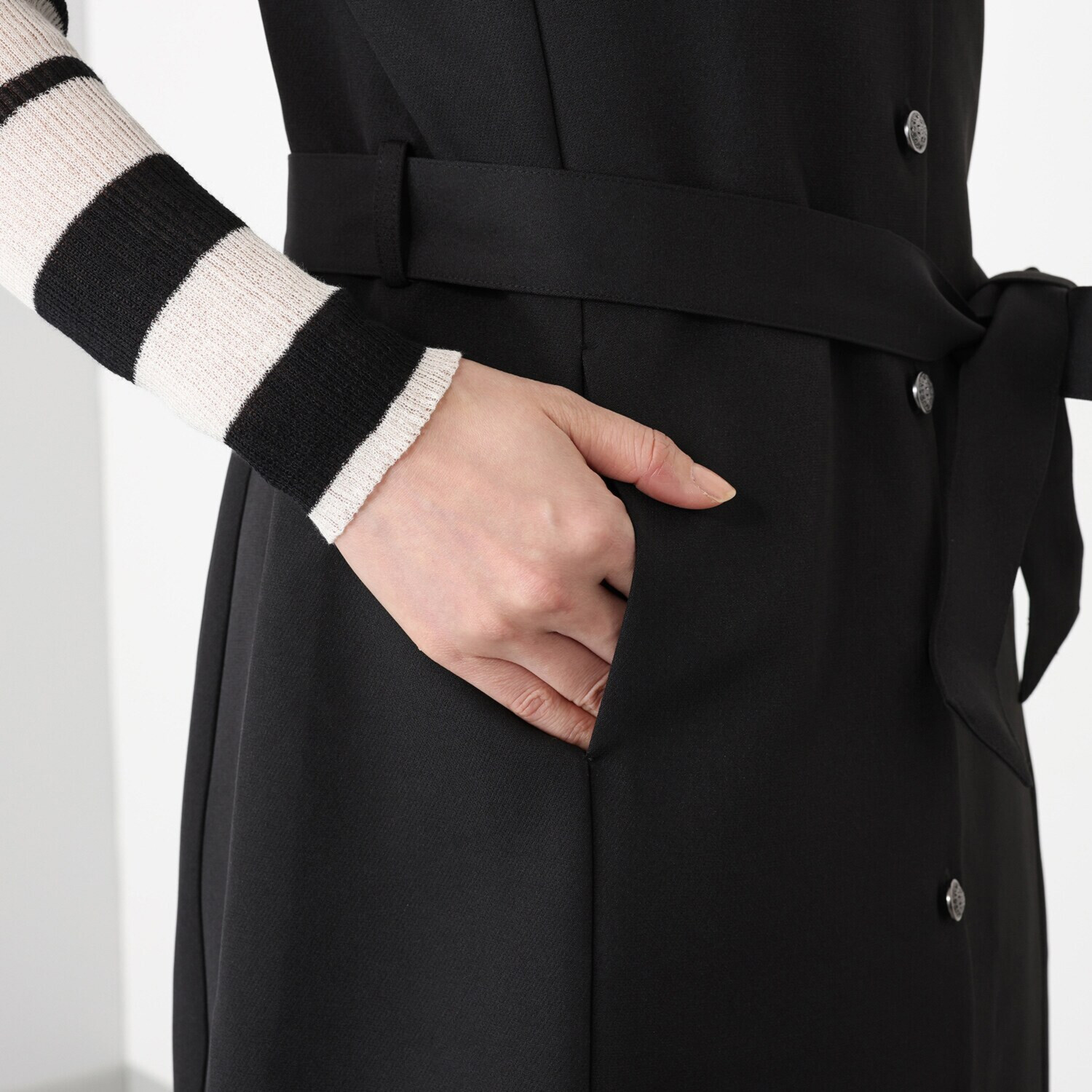 アンブリエ 共布ベルト付 ロングジレ