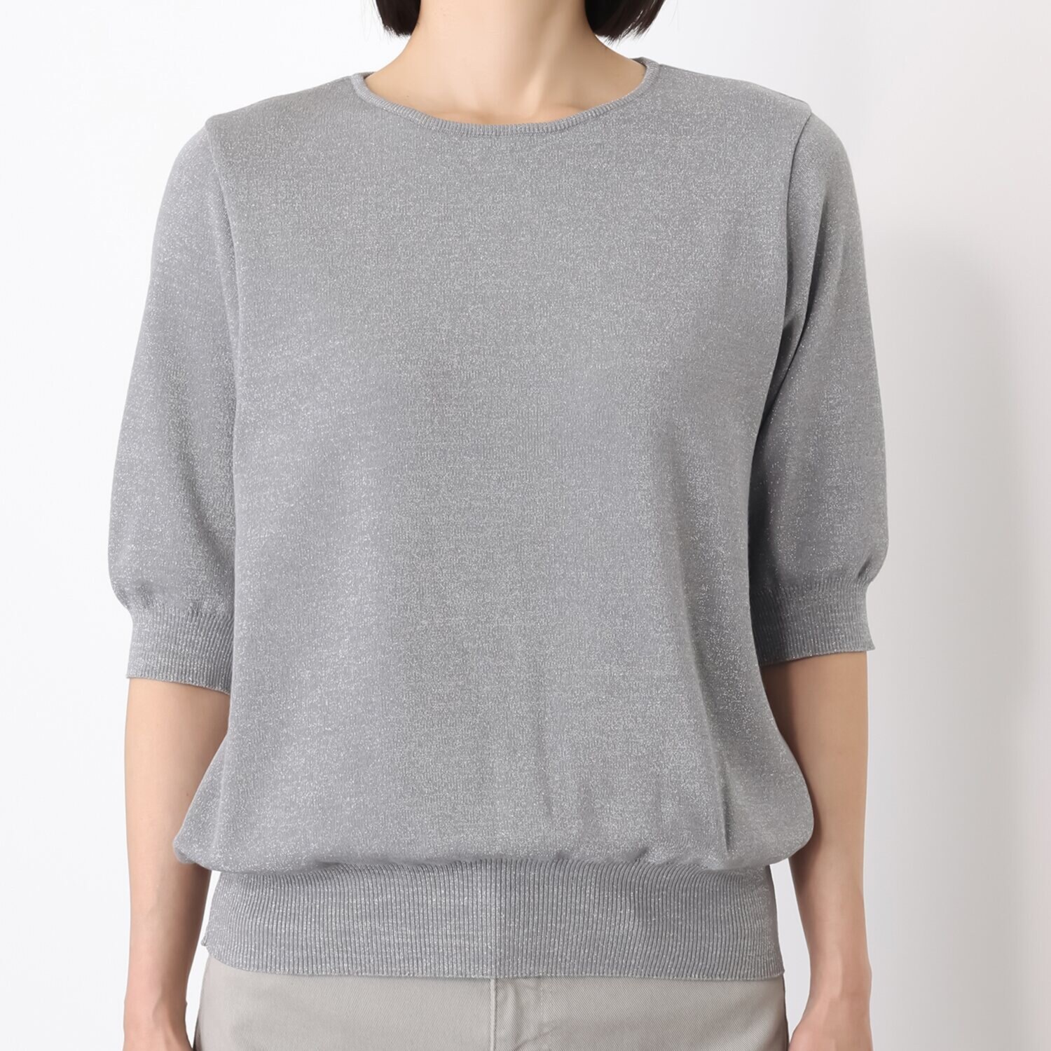 サ・アンノ 日本製 ラメ入り ニットプルオーバー