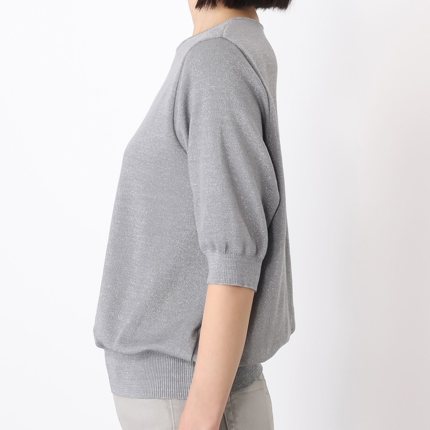 サ・アンノ 日本製 ラメ入り ニットプルオーバー