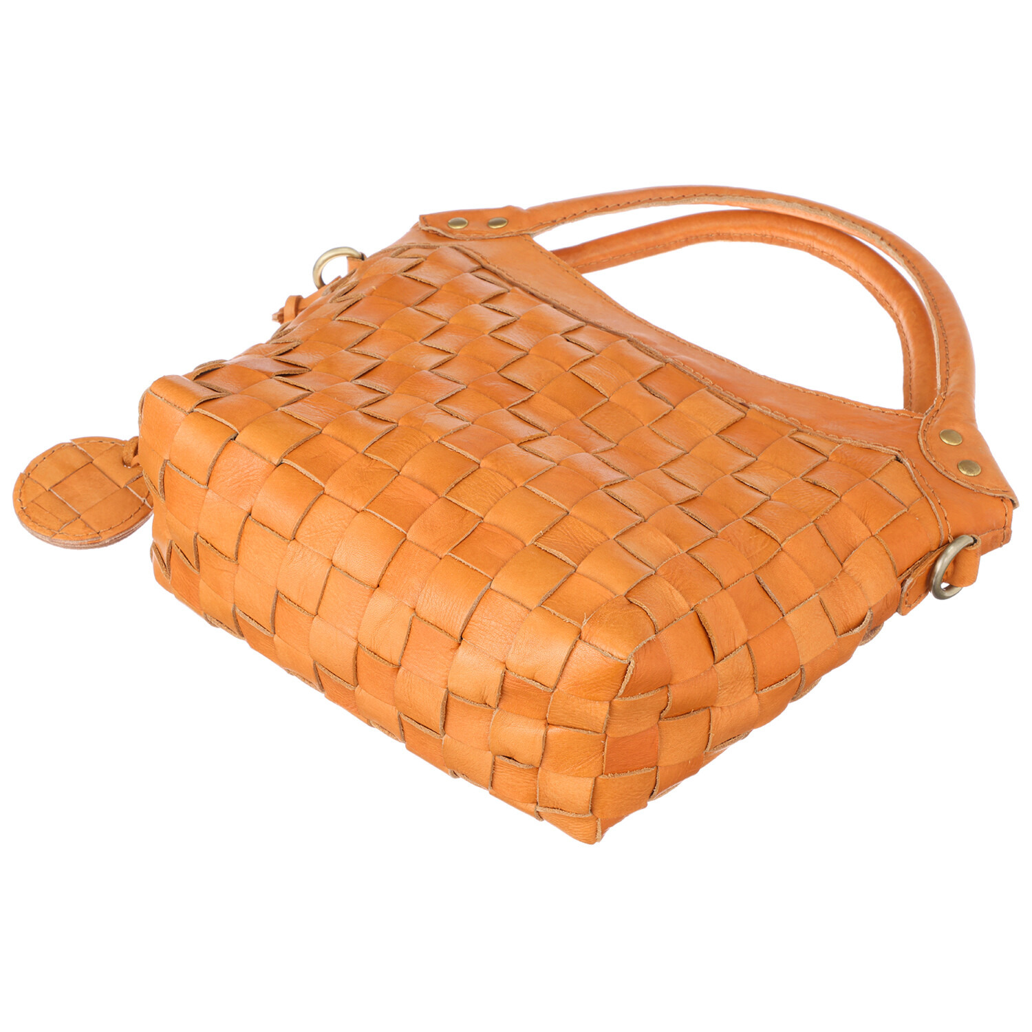 ズッケロ 牛革メッシュ あおり仕様 ２ウェイハンドバッグ