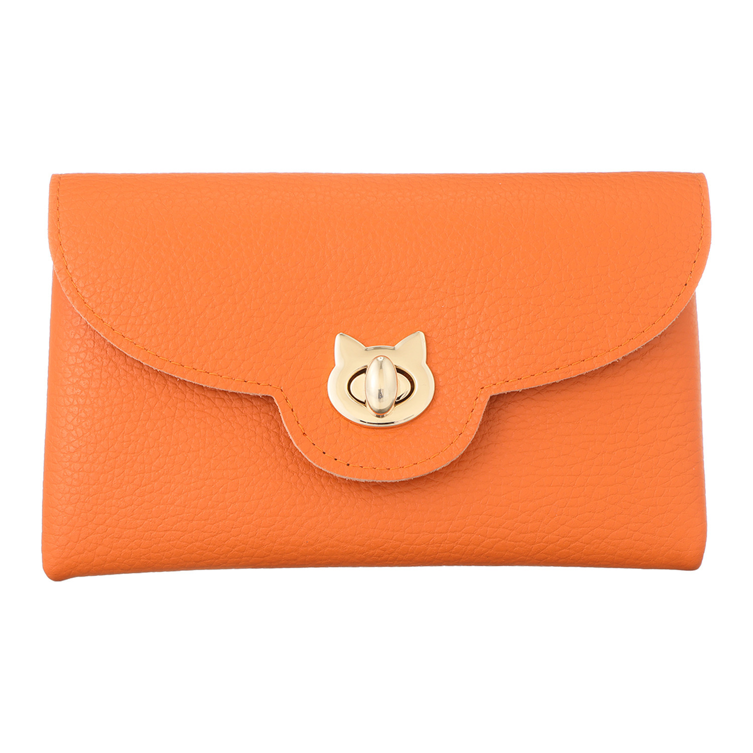 ズッケロ ＬＷＧ認証　ポレット社 ダブルフェイス イタリアンレザー ねこモティーフ金具 ロングウォレット