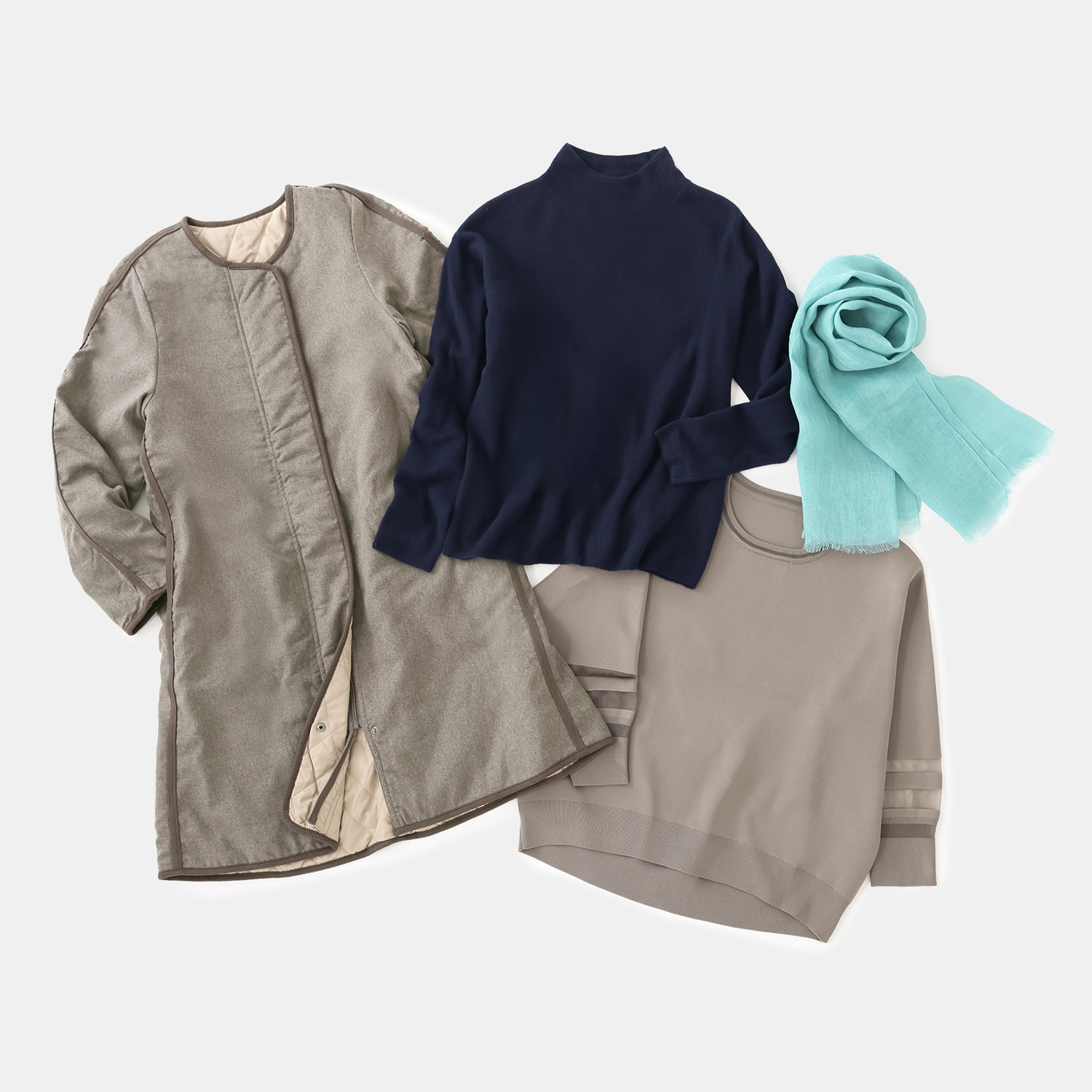 フジコウ カシミヤ１００％ニットと アウターが必ず入る！ お楽しみ袋 ファッションアイテム ４点セット