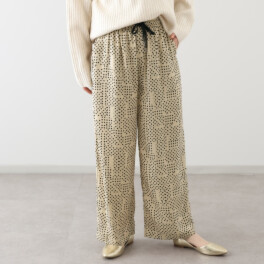 スタイル・ラヴィー ドットプリント ワイドイージーパンツ