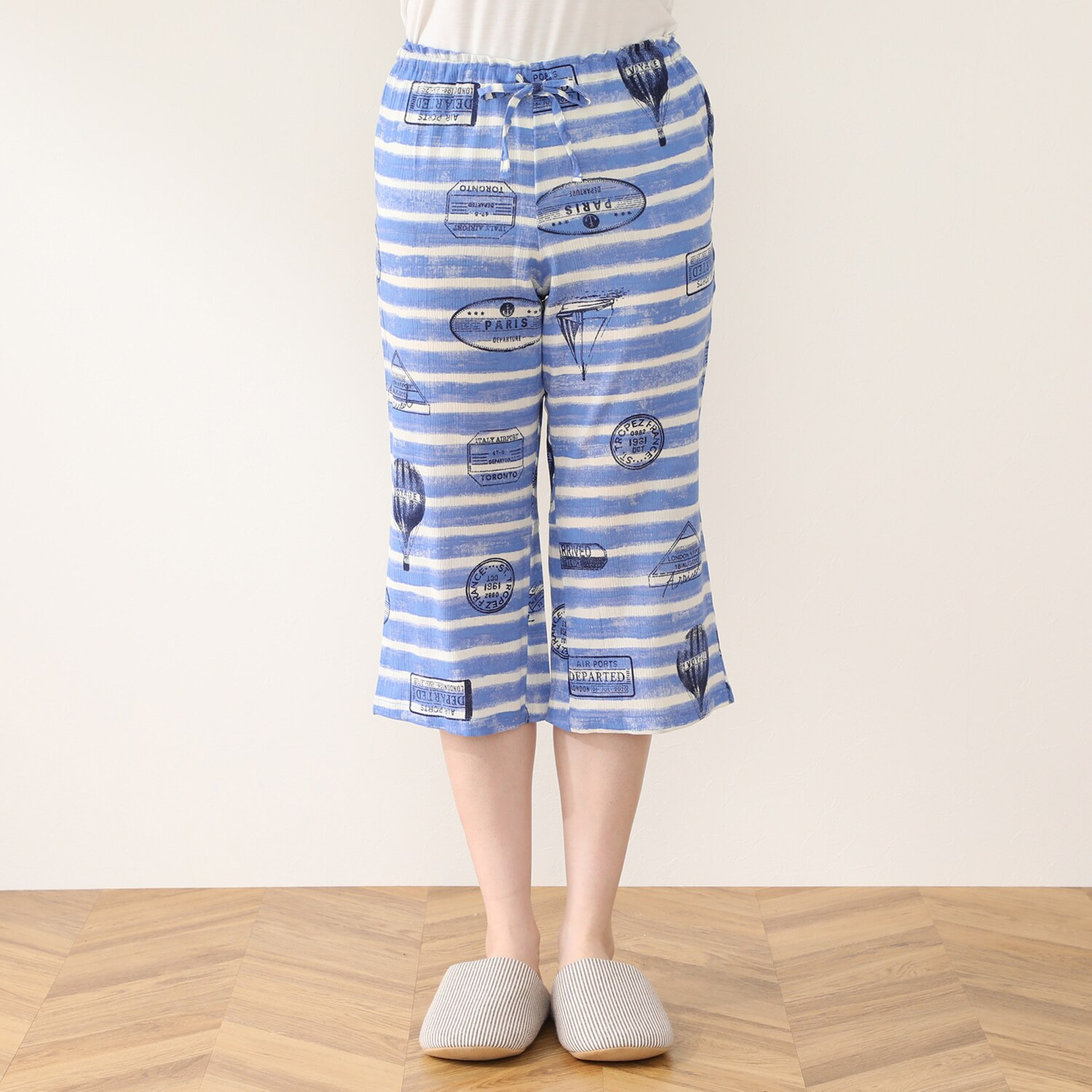 リラキュート カラーはお任せ！ お楽しみ袋 吸水速乾 綿１００％クレープ素材 ワンピース＆七分丈パンツ ２組セット