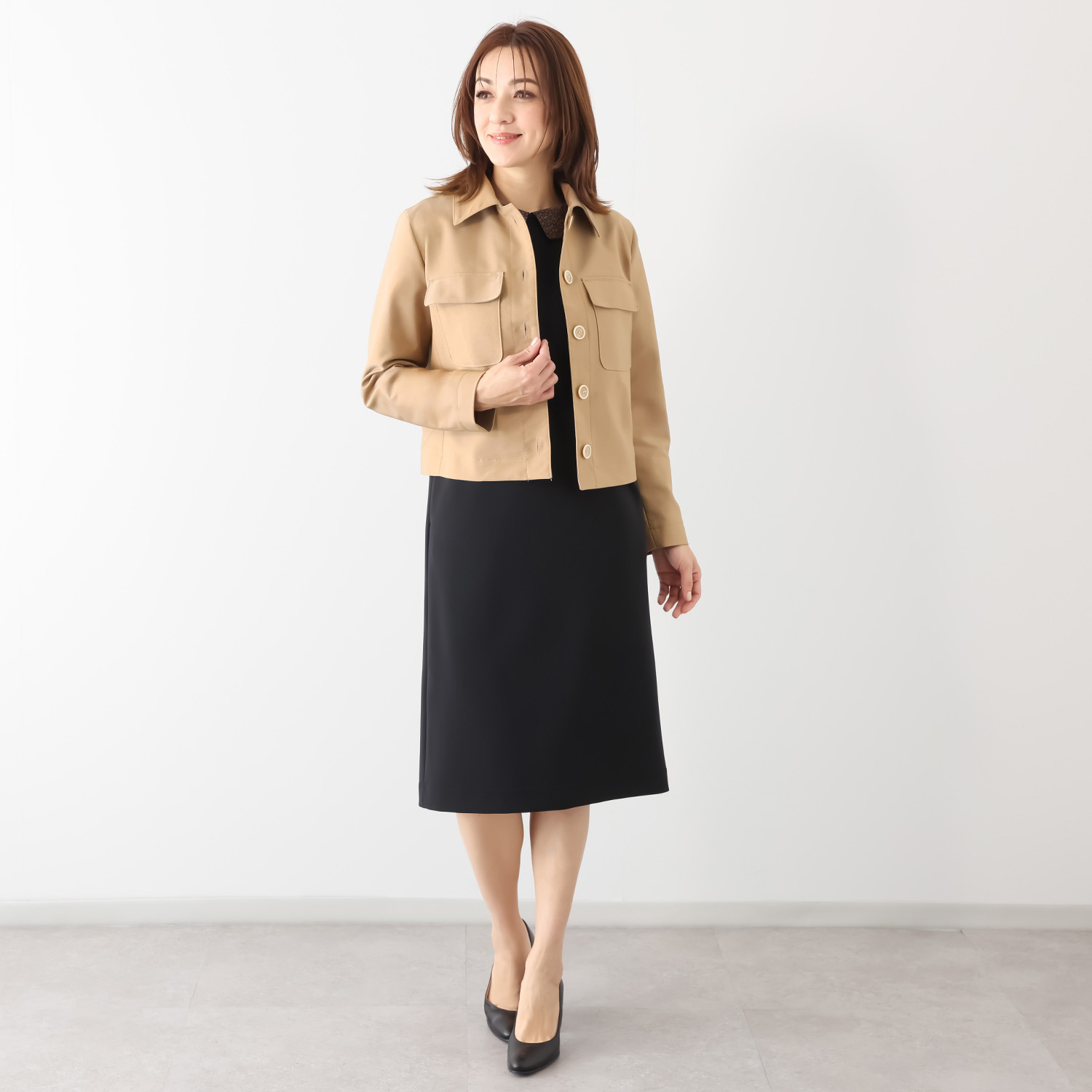 ジュンコ　シマダ シャンブレーギャバ スプリングジャケット