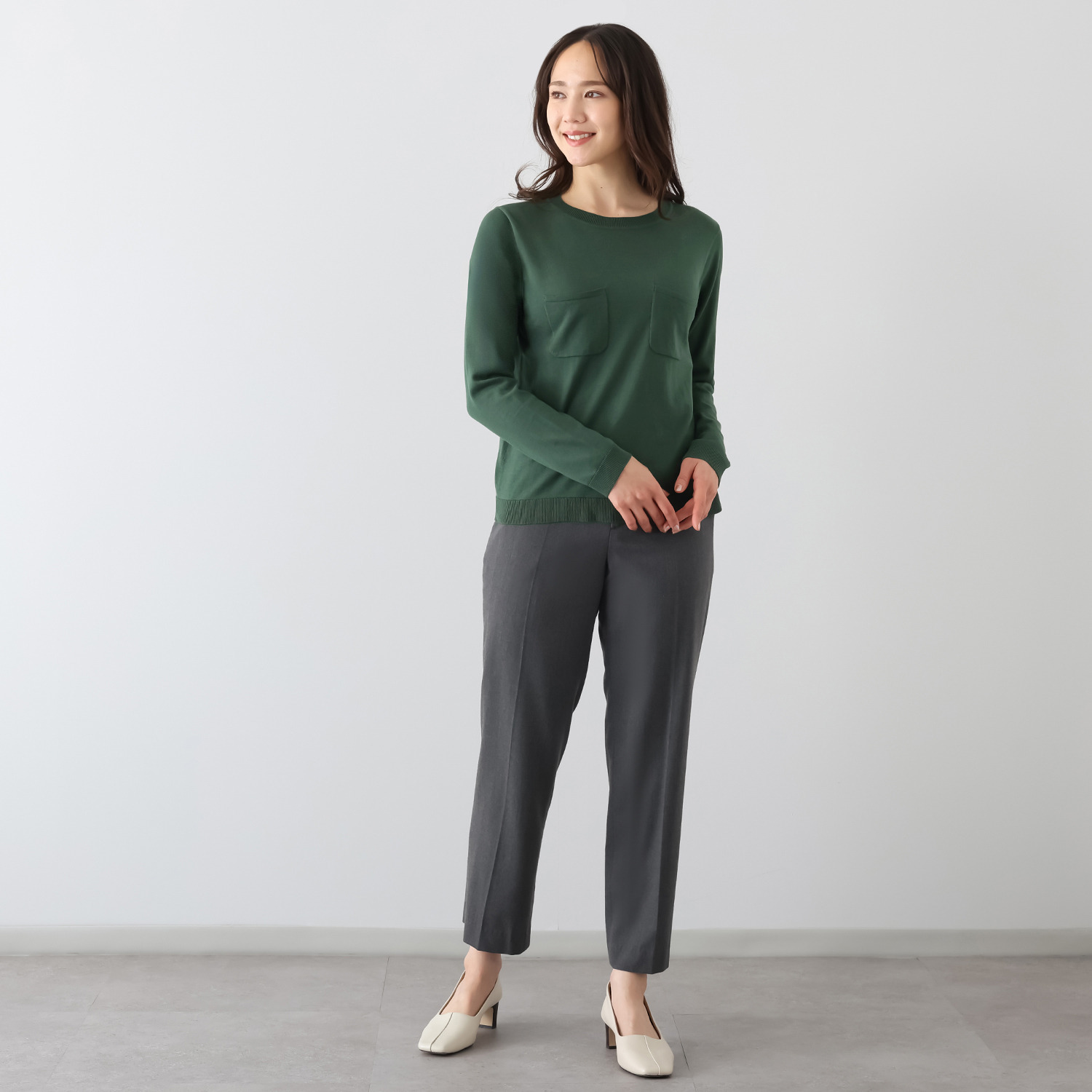 ジュンコ　シマダ シルクコットン ニットプルオーバー