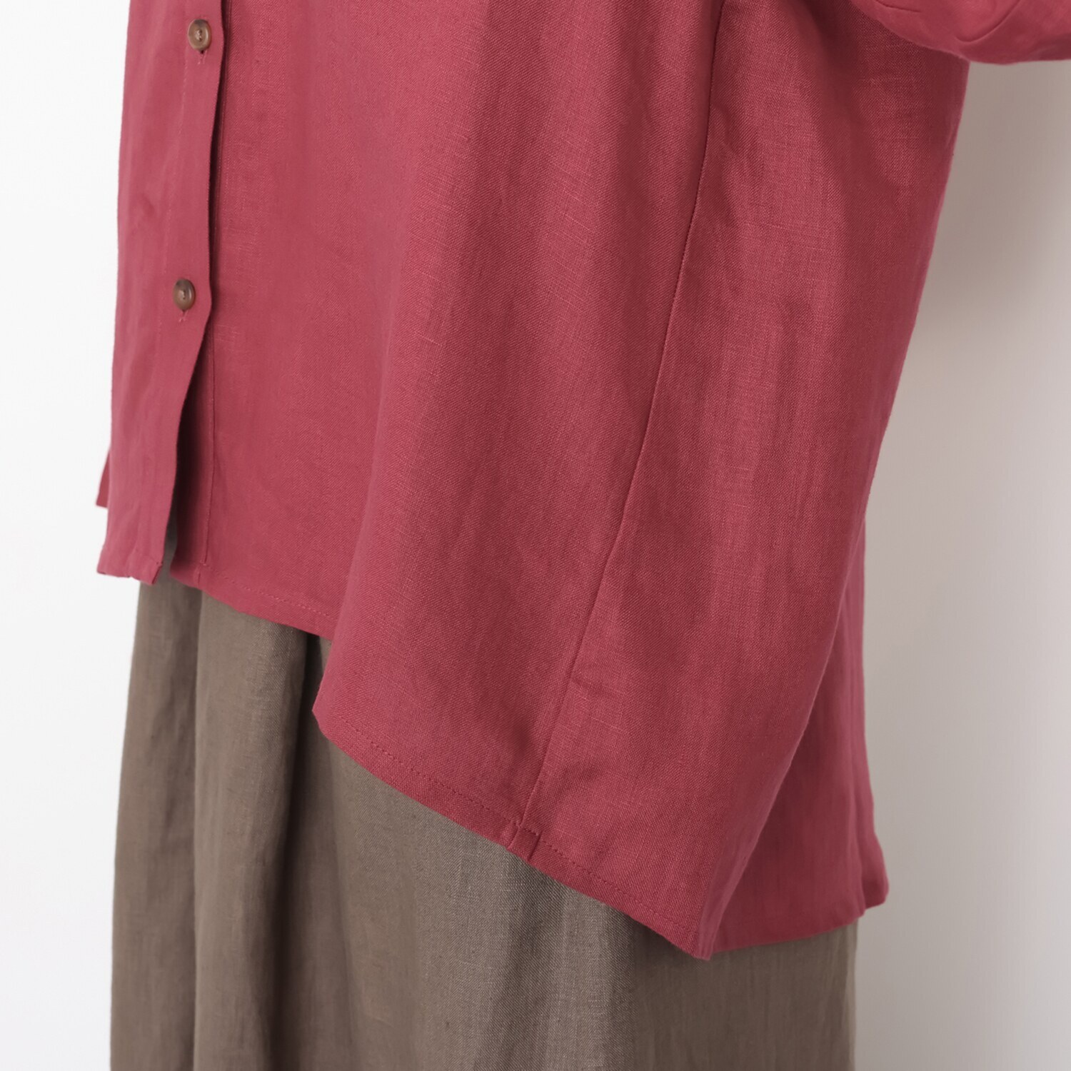 ゼラールスポーツ フレンチリネン１００％ しなやか＆ソフト仕上げ ドルマンデザイン ミディシャツ