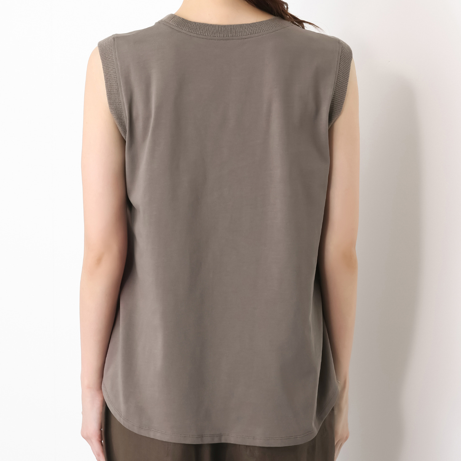 ゼラールスポーツ 強撚コットン 天竺ジャージー リブコンビタンクトップ