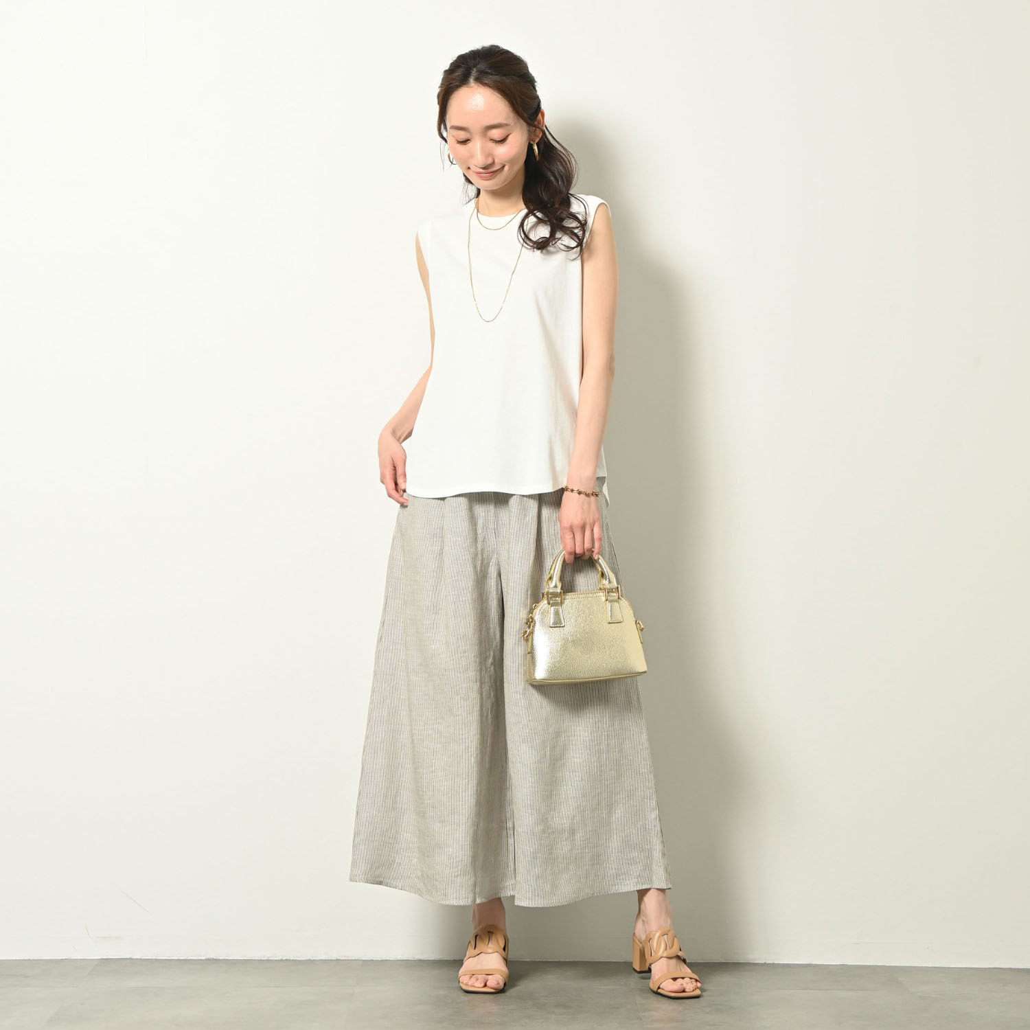 ゼラールスポーツ 強撚コットン 天竺ジャージー リブコンビタンクトップ