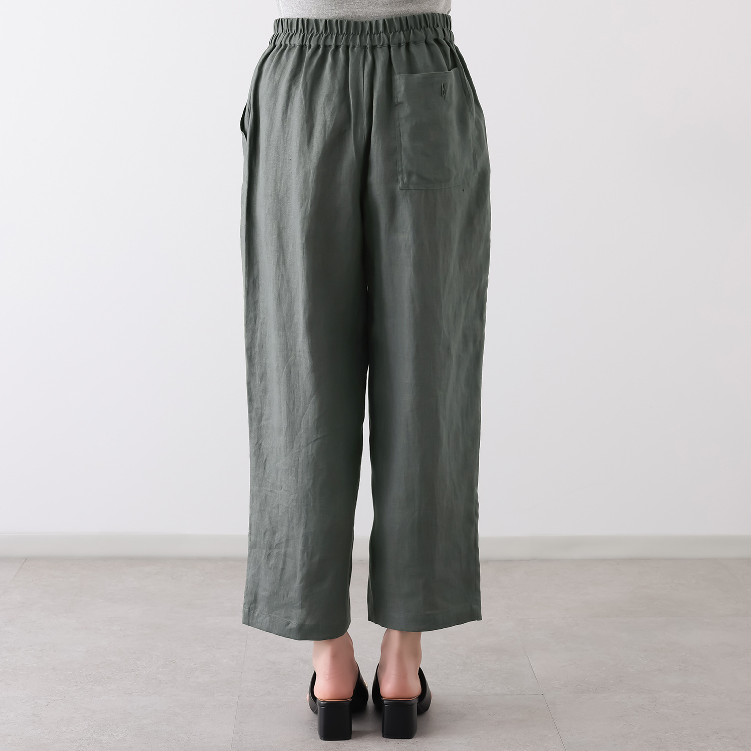 ゼラールスポーツ フレンチリネン１００％ しなやか＆ソフト仕上げ ポケットアクセント ストレートパンツ