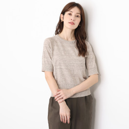 ゼラールスポーツ ウォッシャブル フレンチリネン混 プレーティング天竺 ニットＴシャツ