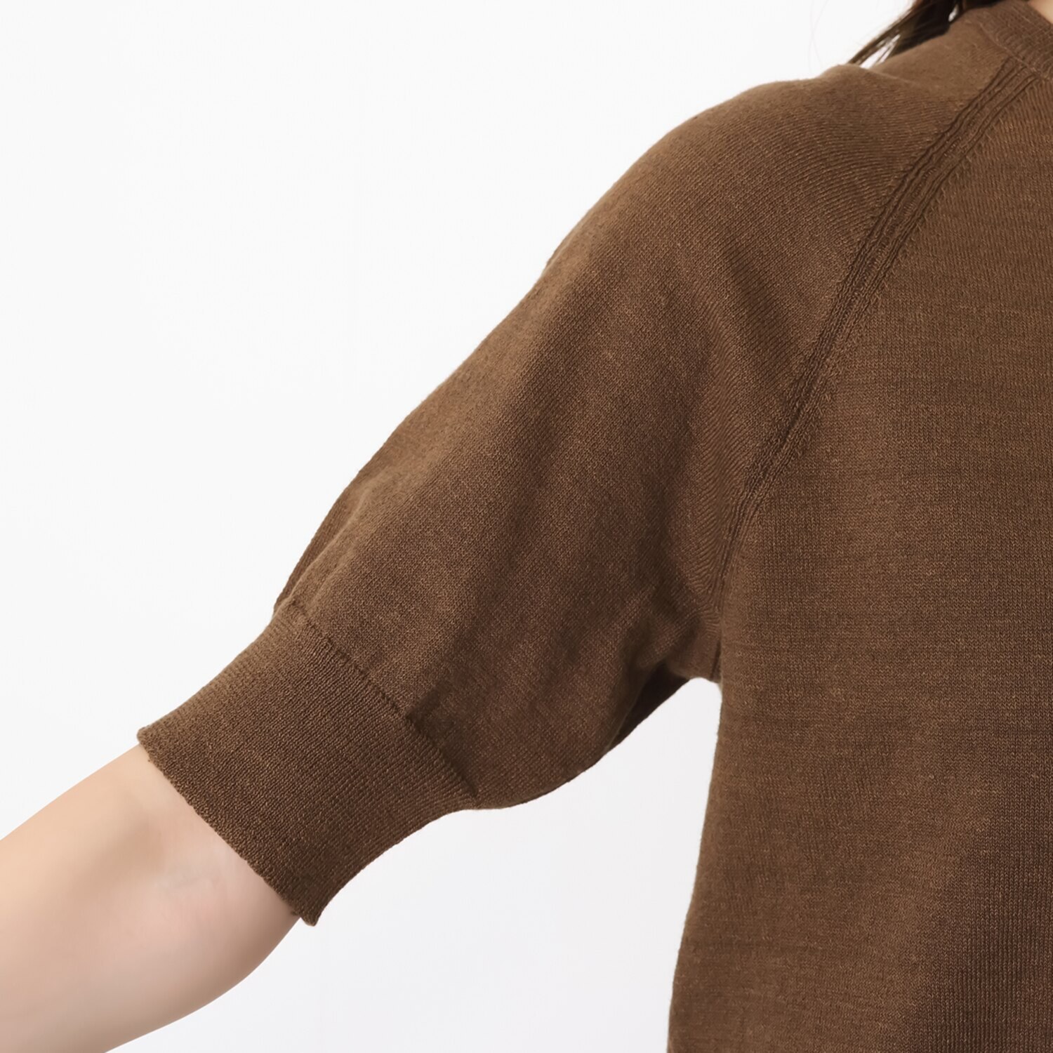 ゼラールスポーツ ウォッシャブル フレンチリネン混 プレーティング天竺 ニットＴシャツ