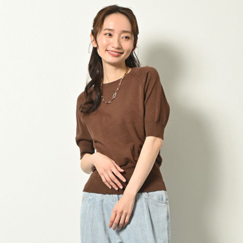 ゼラールスポーツ ウォッシャブル フレンチリネン混 プレーティング天竺 ニットＴシャツ