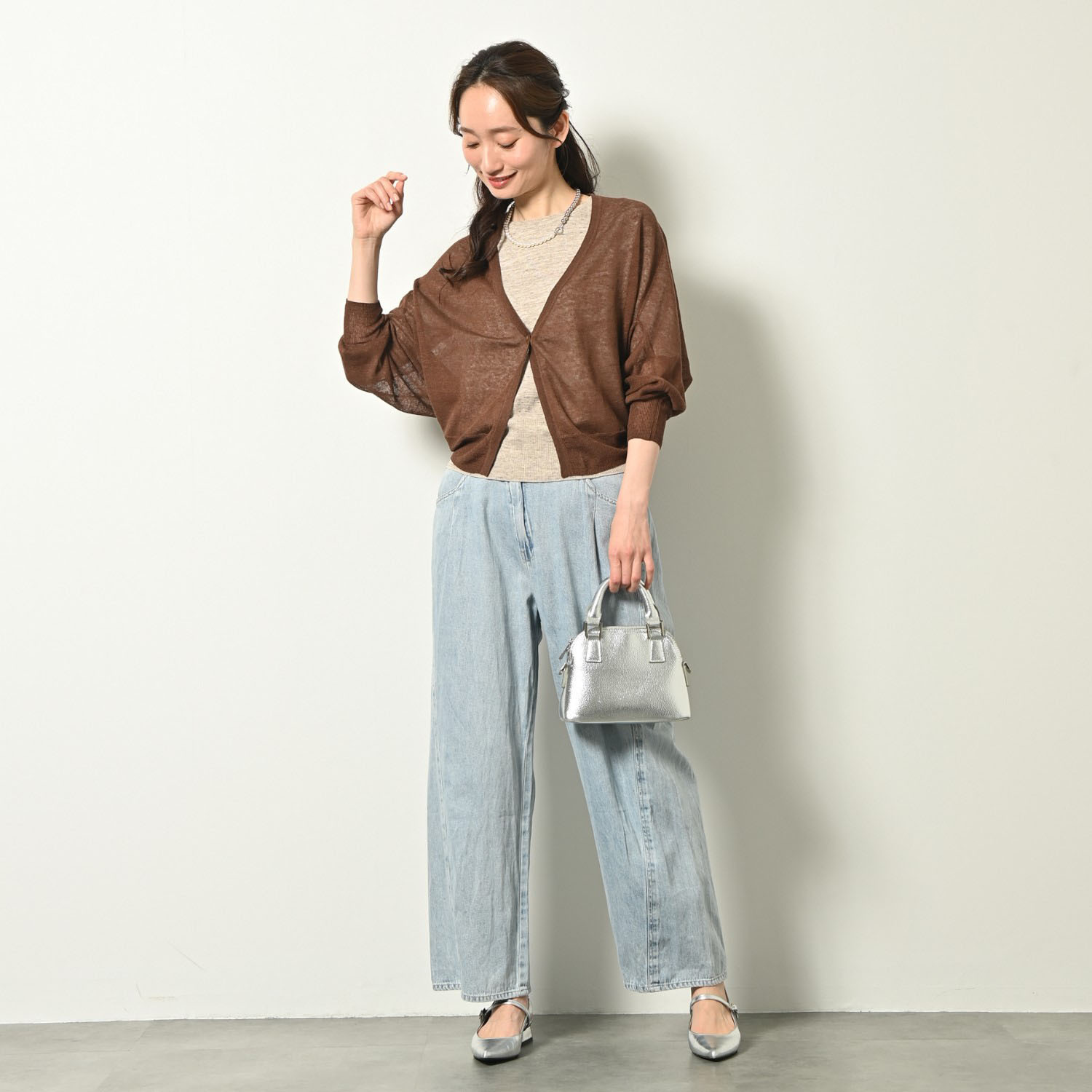 ゼラールスポーツ ウォッシャブル フレンチリネン混 プレーティング天竺 ニットＴシャツ