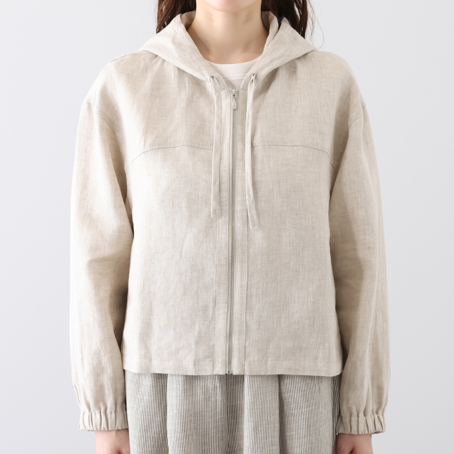 ゼラールスポーツ フレンチリネン１００％ しなやか＆ソフト仕上げ きれい見えパーカー