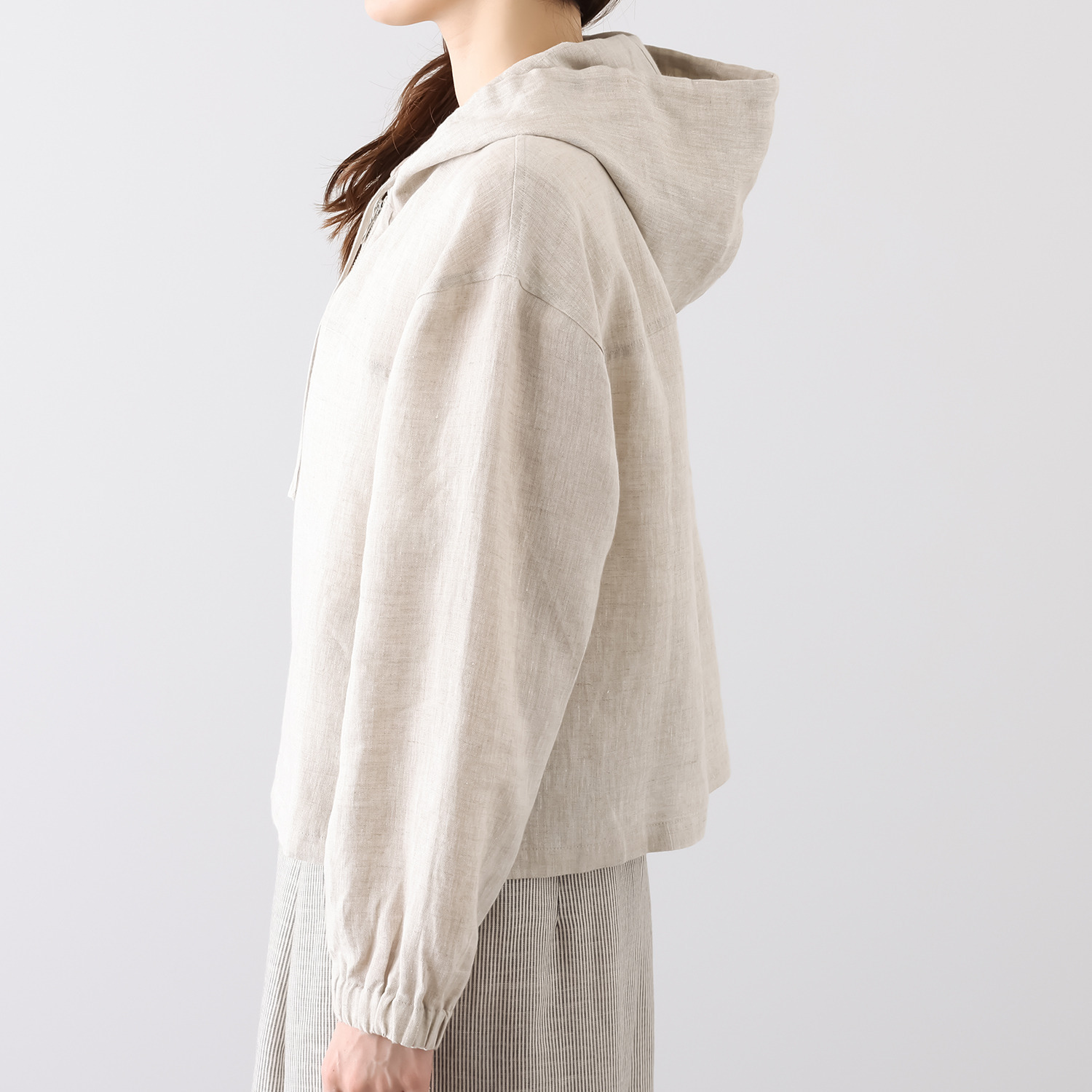 ゼラールスポーツ フレンチリネン１００％ しなやか＆ソフト仕上げ きれい見えパーカー