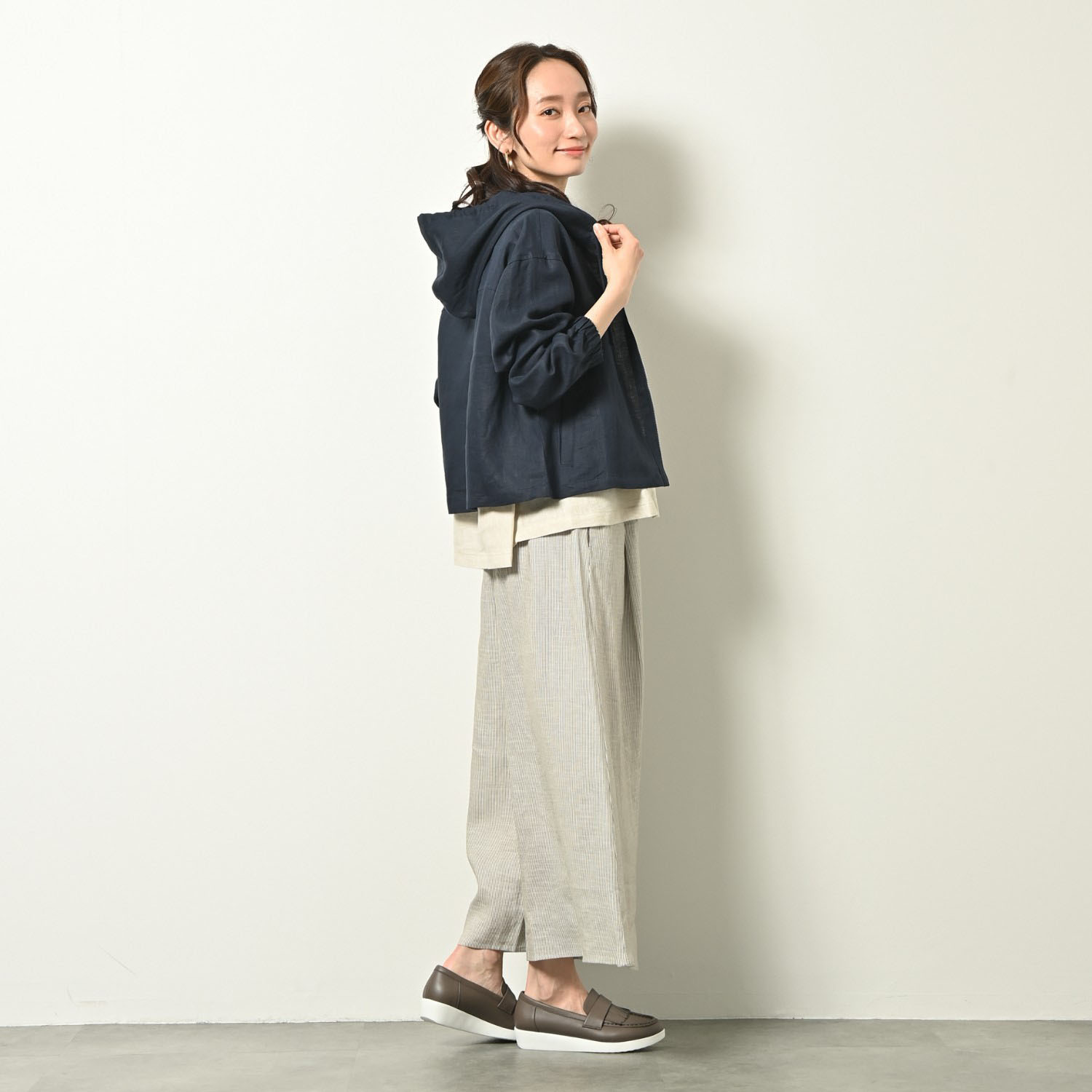 ゼラールスポーツ フレンチリネン１００％ しなやか＆ソフト仕上げ きれい見えパーカー