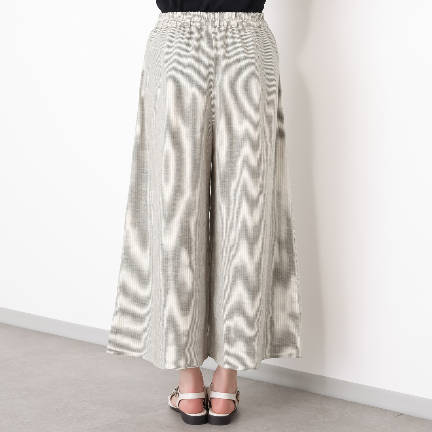 ゼラールスポーツ フレンチリネン１００％ しなやか＆ソフト仕上げ タックデザイン スカート見えパンツ