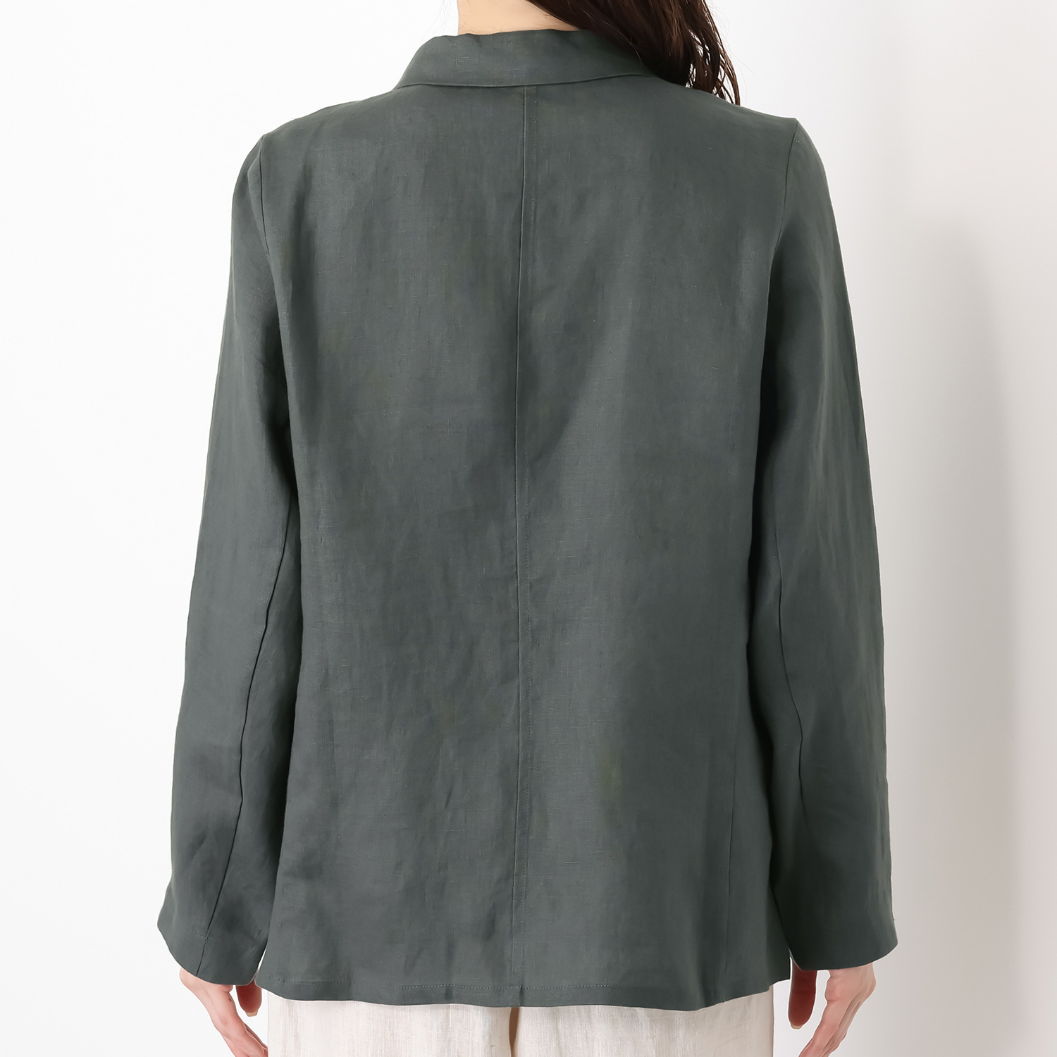 ゼラールスポーツ フレンチリネン１００％ しなやか＆ソフト仕上げ ダブルフロント テーラーカラー ライトジャケット