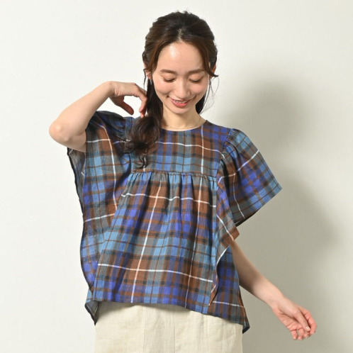 ゼラールスポーツ フレンチリネン１００％ しなやか＆ソフト仕上げ フレアースリーブ ブラウスプルオーバー