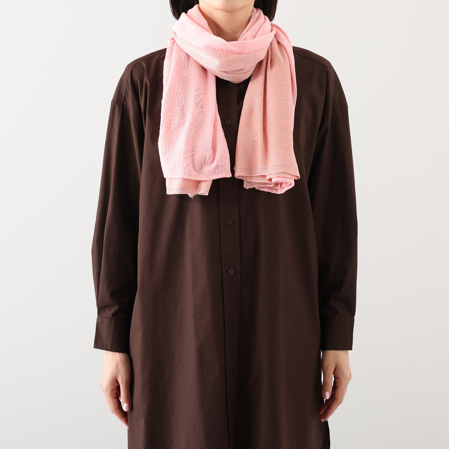 ミラ・ショーン レース×ラメ二ット ジレストール