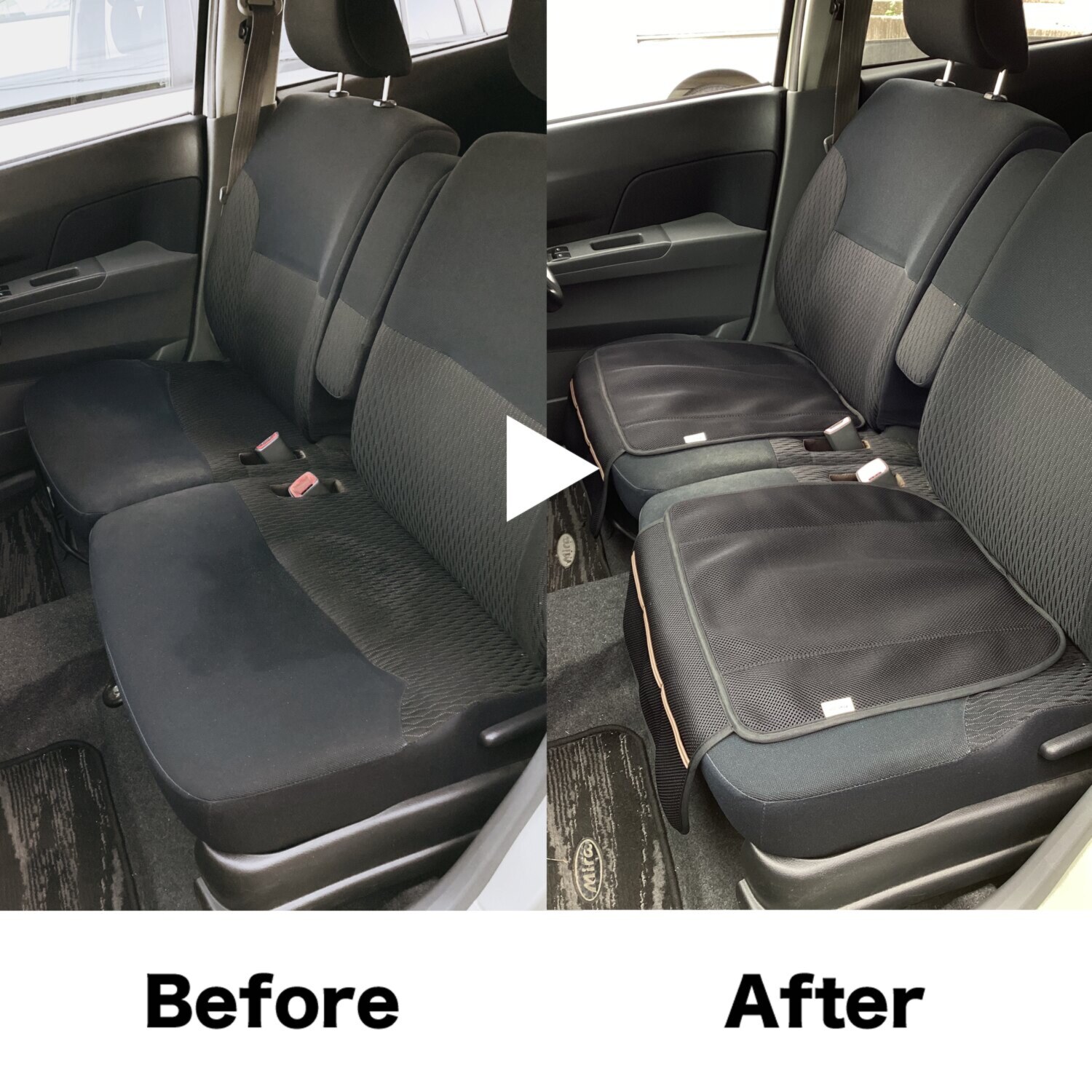 カープラティーク 洗える！ズレにくい！ 手軽に使える 座面だけ カーシートカバー ２枚組