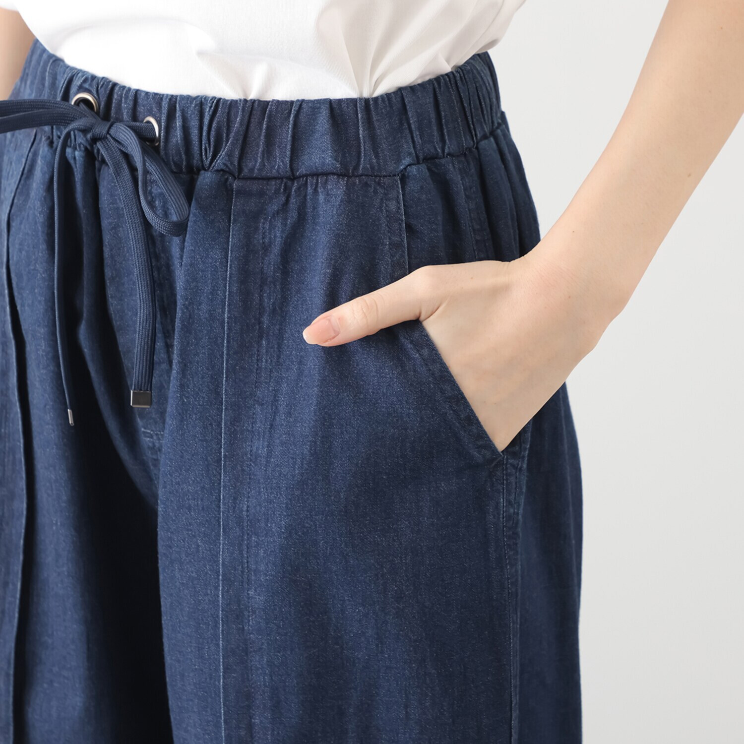 スタイル・ラヴィー タックアクセント 真夏もＯＫ セルデニムパンツ