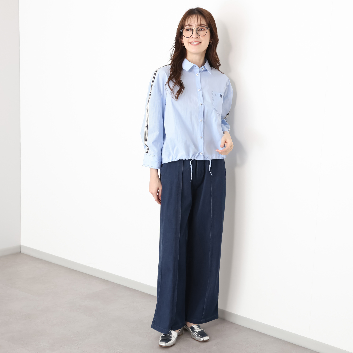 スタイル・ラヴィー タックアクセント 真夏もＯＫ セルデニムパンツ