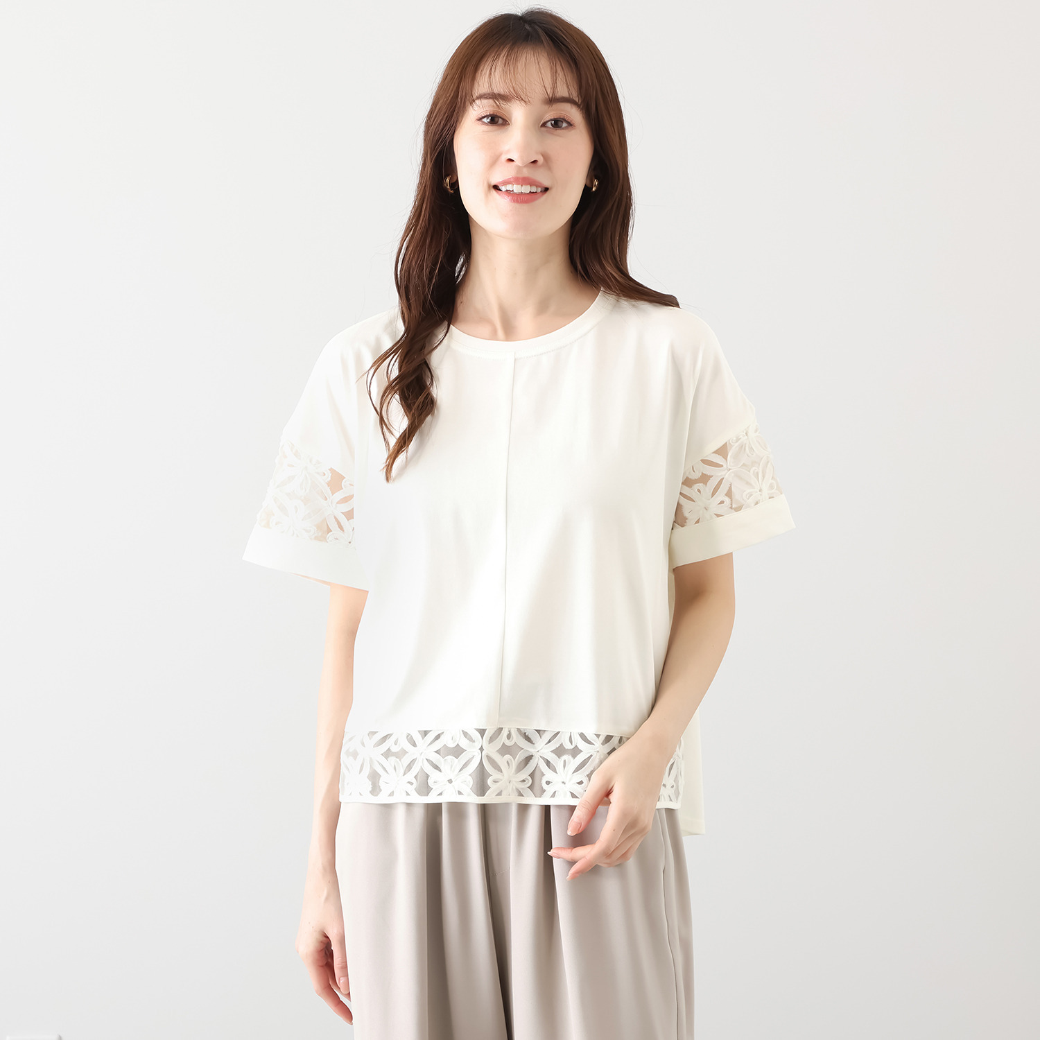 スタイル・ラヴィー テープレースアクセント さらっとエレガンスに ヘビロテプルオーバー