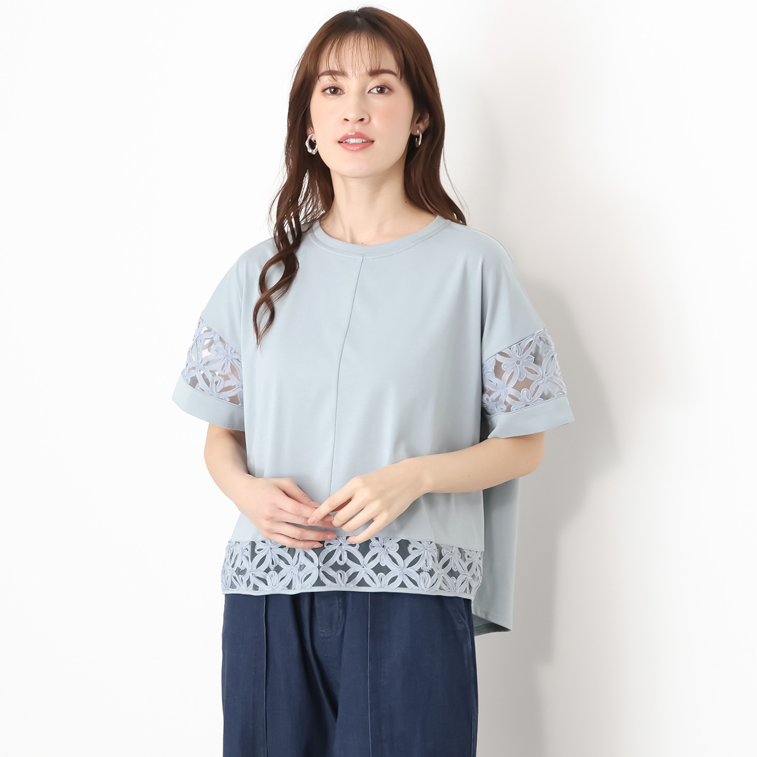 スタイル・ラヴィー テープレースアクセント さらっとエレガンスに ヘビロテプルオーバー