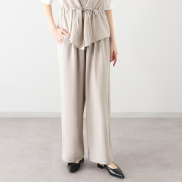 スタイル・ラヴィー 切替アクセント ストレッチが効いた イージーパンツ