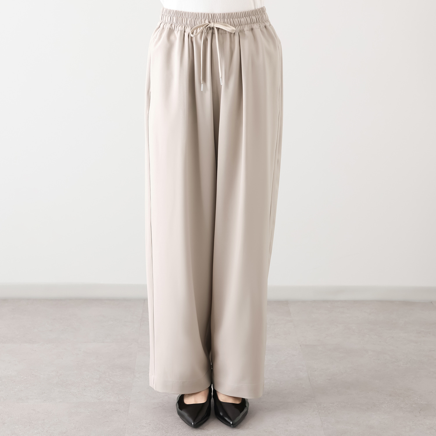 スタイル・ラヴィー 切替アクセント ストレッチが効いた イージーパンツ