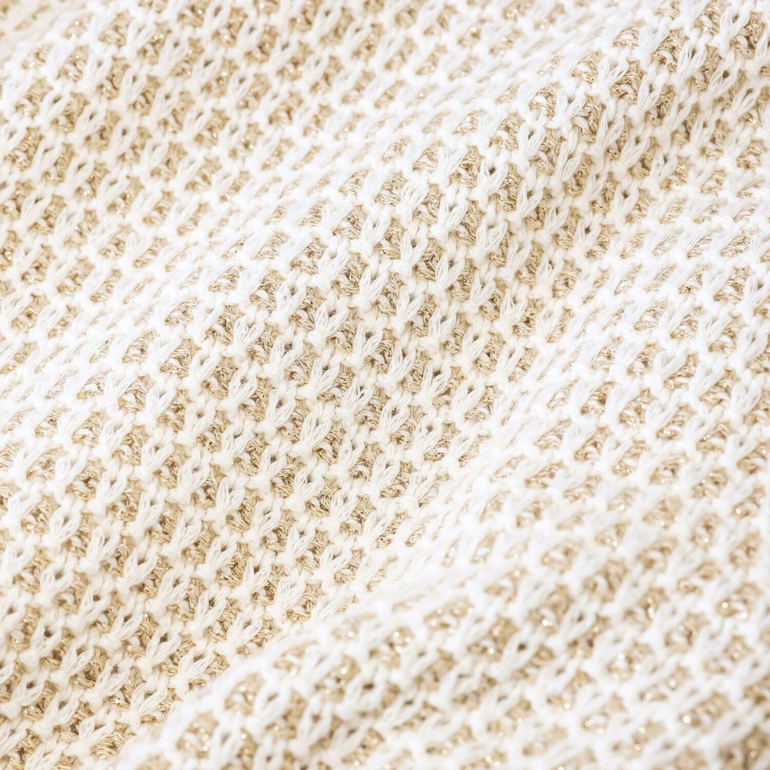 元町ゼラール コットン混リリヤーン ラメ入りツイード編 ニットカーディガン