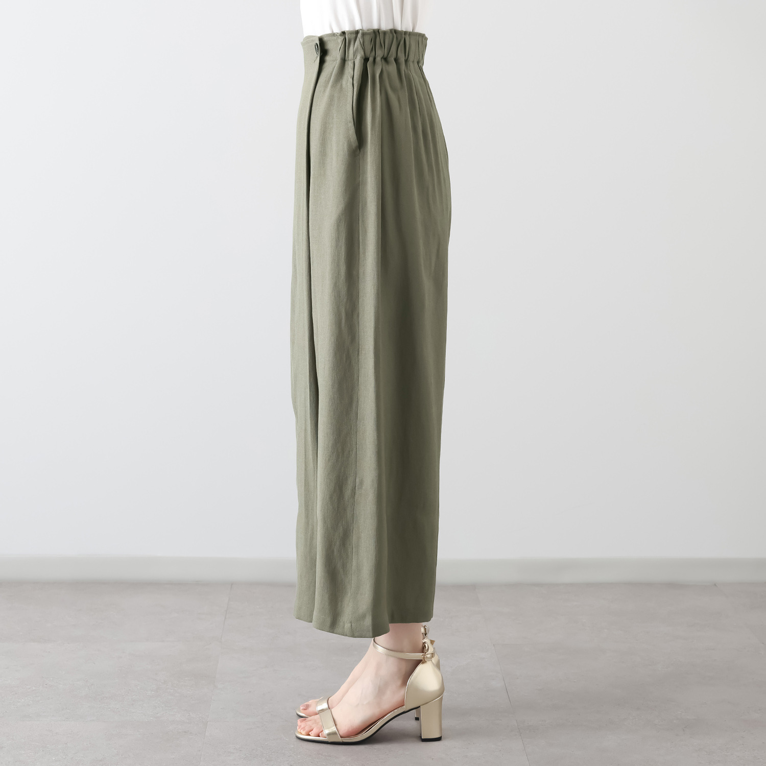 元町ゼラール ドレープ感が美しい！ しなやかオックス ラップデザインパンツ