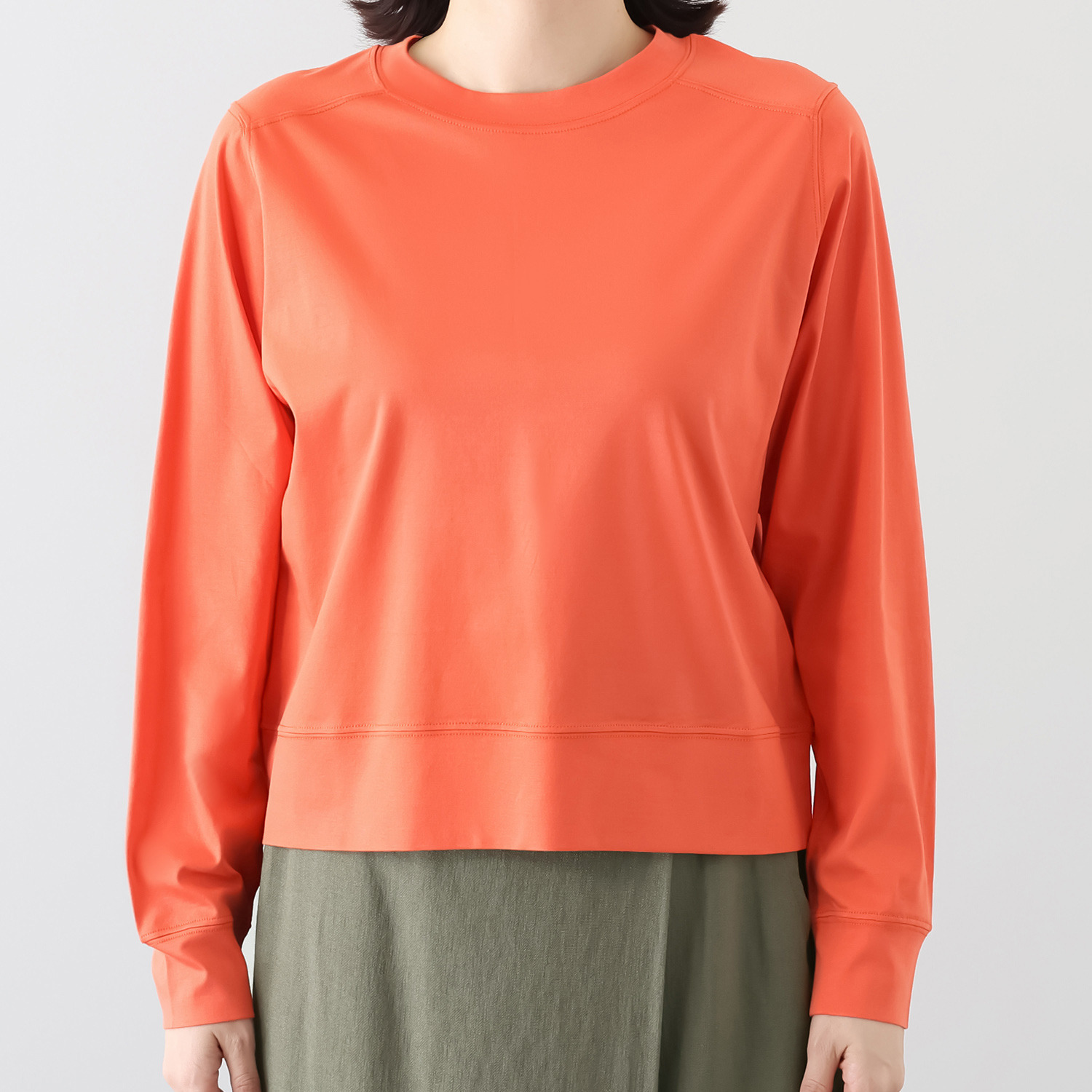 元町ゼラール ギザコットン１００％ プレミアムスムース セットインスリーブ プルオーバー