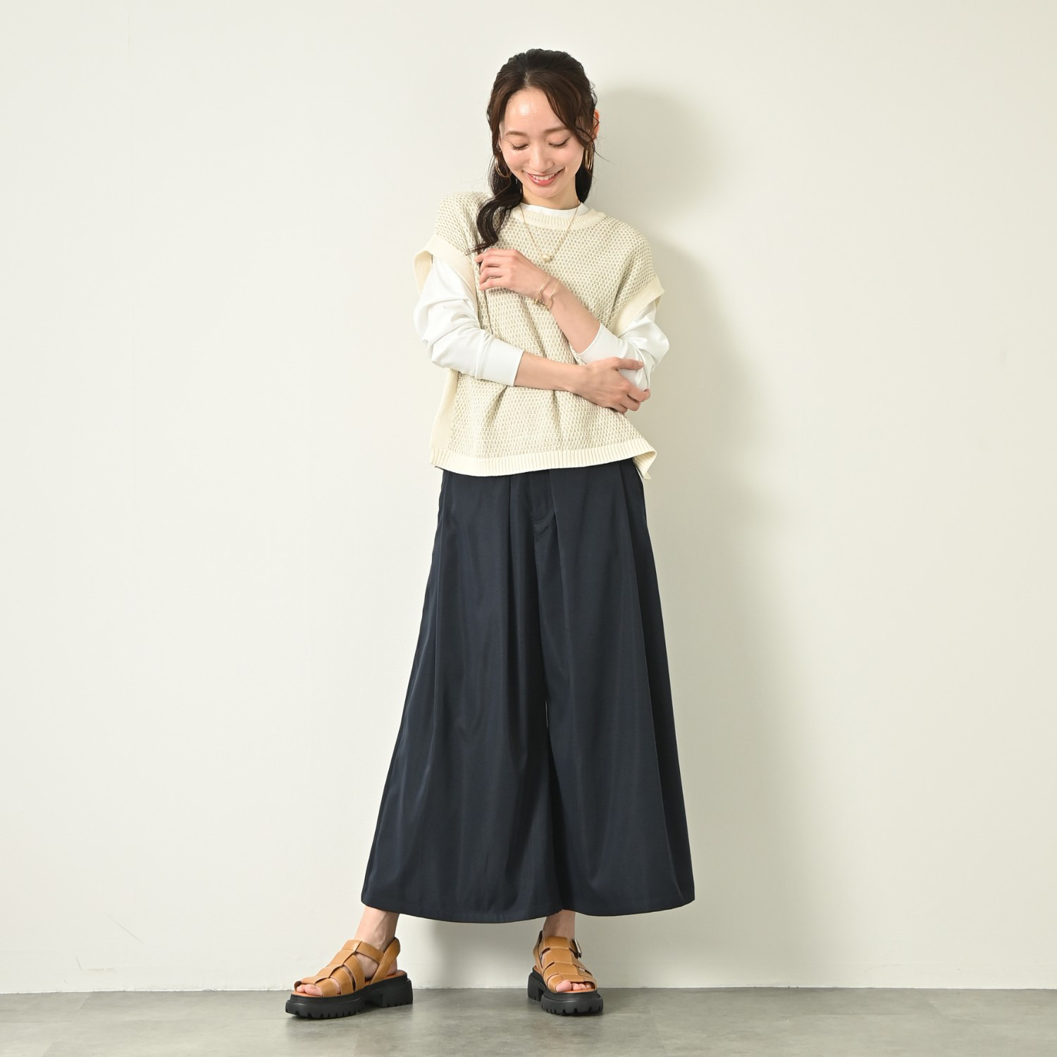 元町ゼラール ギザコットン１００％ プレミアムスムース セットインスリーブ プルオーバー