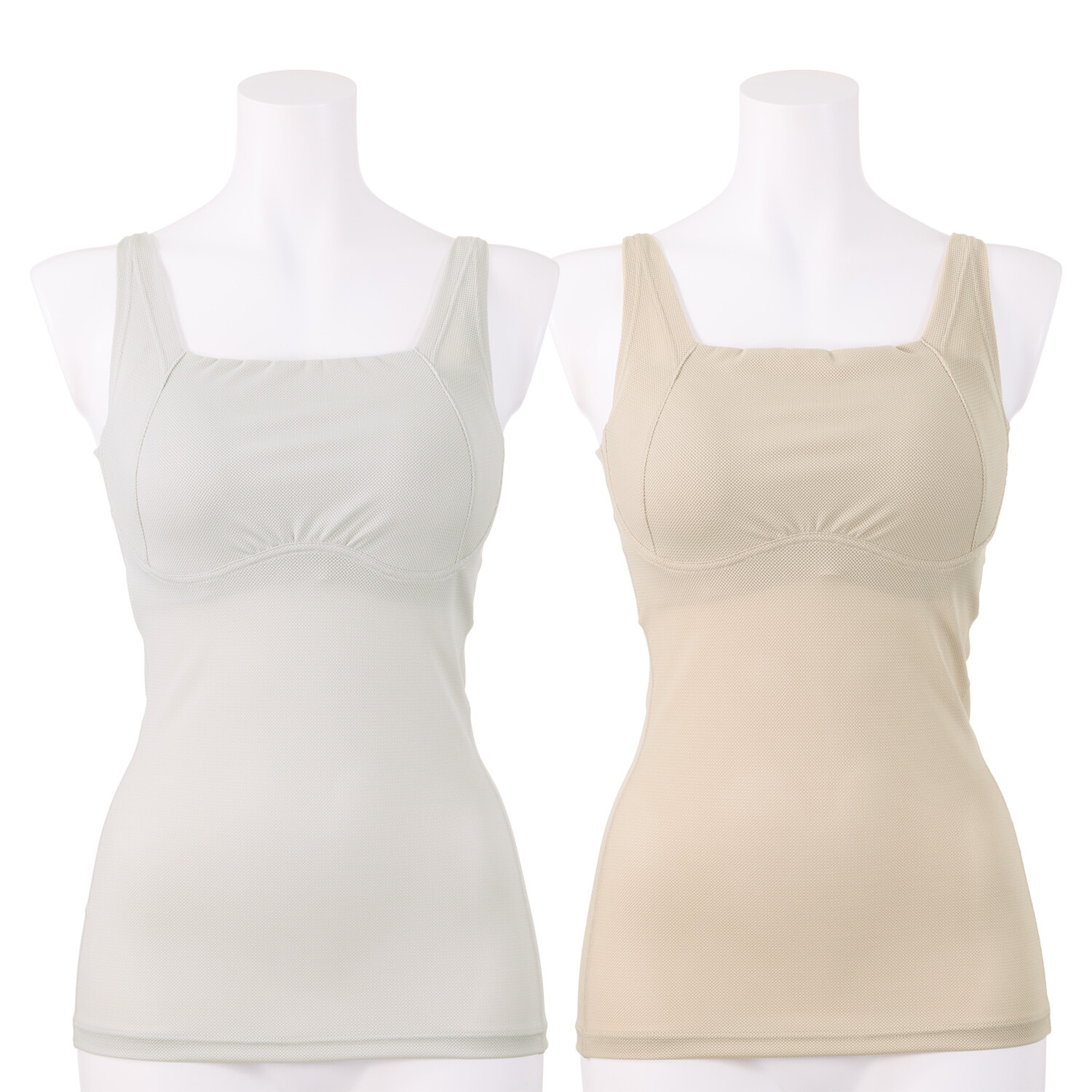 きれいになろう！ 爽やかメッシュ調 ワイヤーで美バストメイク ブラキャミ２枚セット