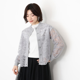 アトリエ　クース 日常を華やかに彩る スカラップレース× ニット カーディガン