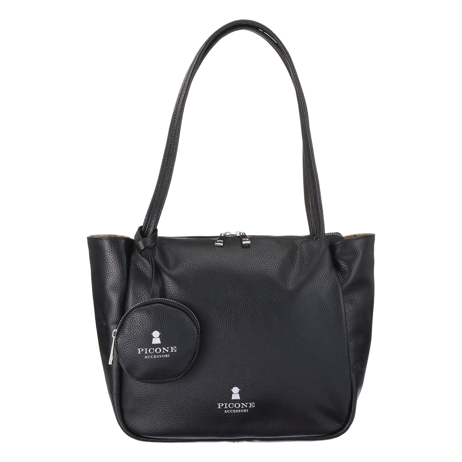 ピッコーネ アッチェッソーリ 軽量・牛革 ポーチ付 トートバッグ