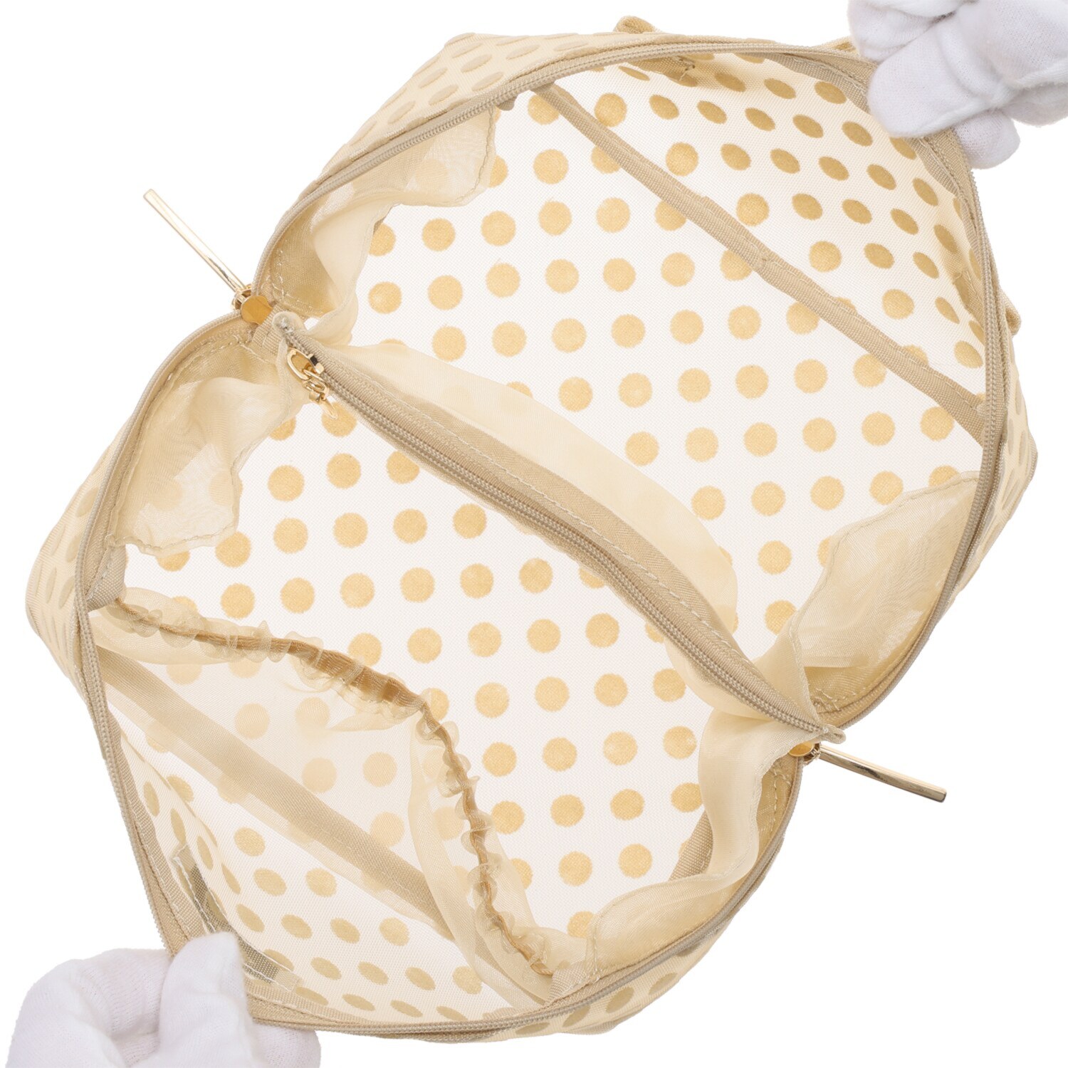 ピソラロ 軽く大容量！ ドット柄 メッシュポーチ４点セット