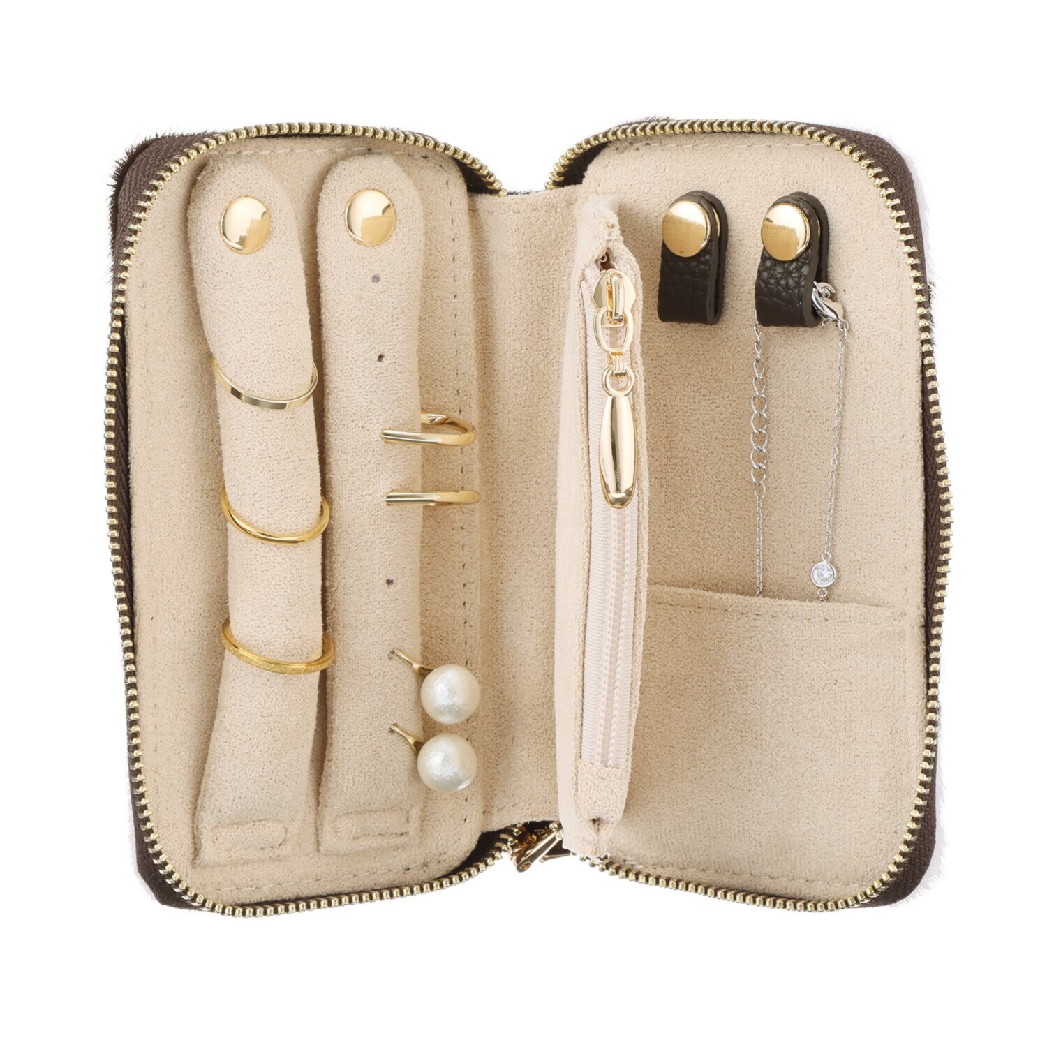 ピソラロ ハラコ風牛革 アクセサリーポーチ