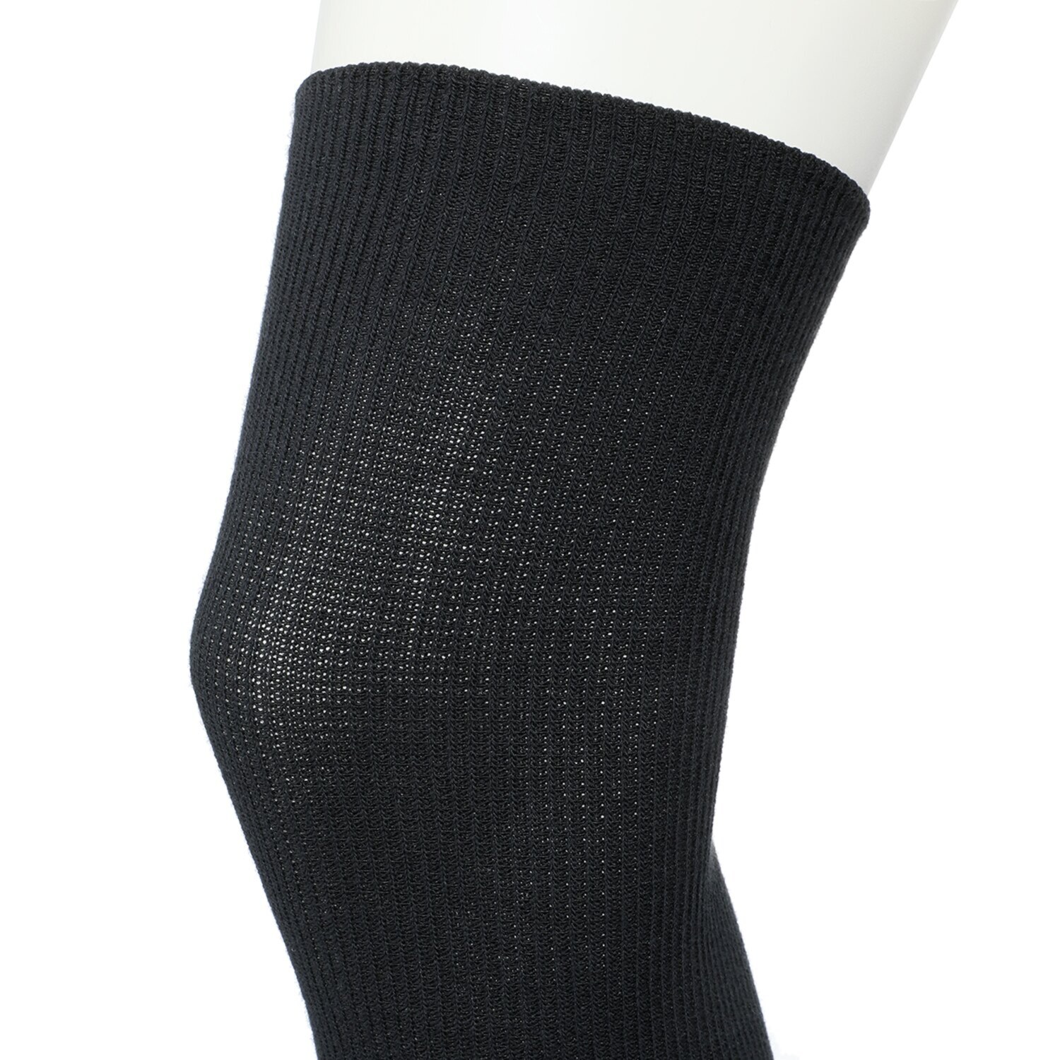 リオッサ 足首キュッ！ ひざ裏ゆったりの快適着圧 寝るときソックスＶ ブラック４足セット